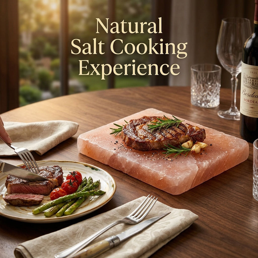 Himalayan Pink Salt Cooking Plate – 12 x 8 x 1.5 Inch – Natural Salt Block for Grilling, Cooking & Serving