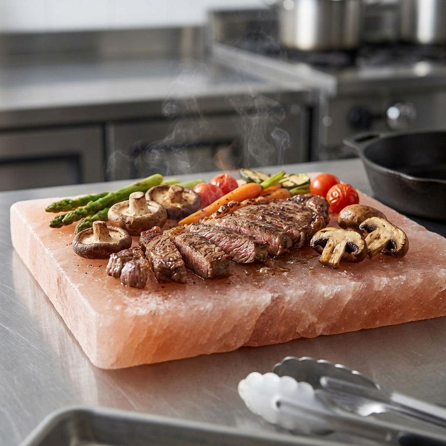 Himalayan Pink Salt Cooking Plate – 12 x 8 x 1.5 Inch – Natural Salt Block for Grilling, Cooking & Serving
