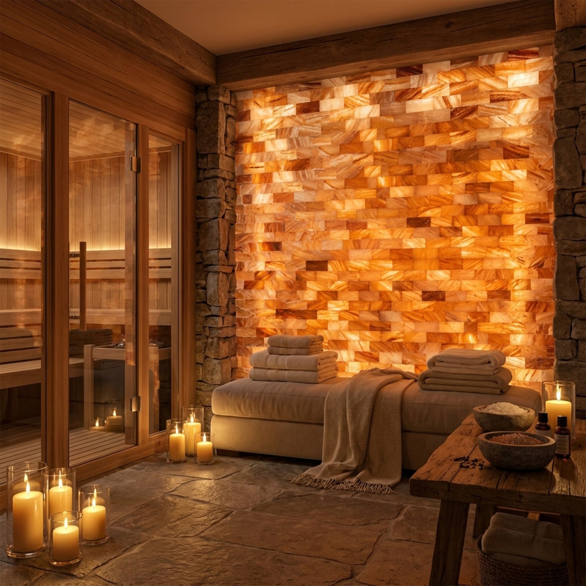 Himalayan Pink Salt Tiles (8x4x1) Pack of 2 Salt Bricks