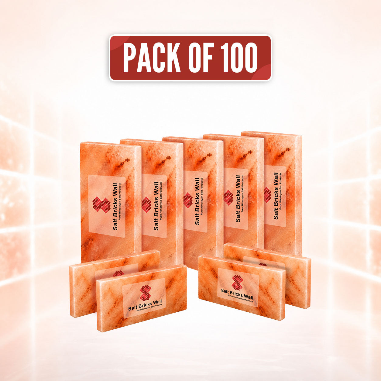 Pack of 100 – Himalayan Pink Salt Tiles (8x4x0.75)