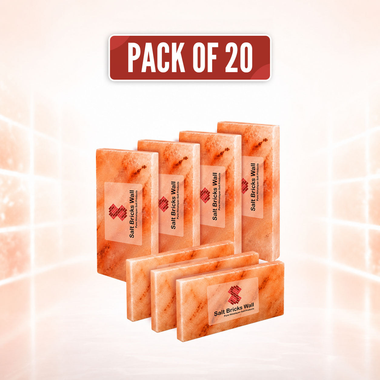 Himalayan Pink Salt Tiles (8x4x0.75) - Pack of 20