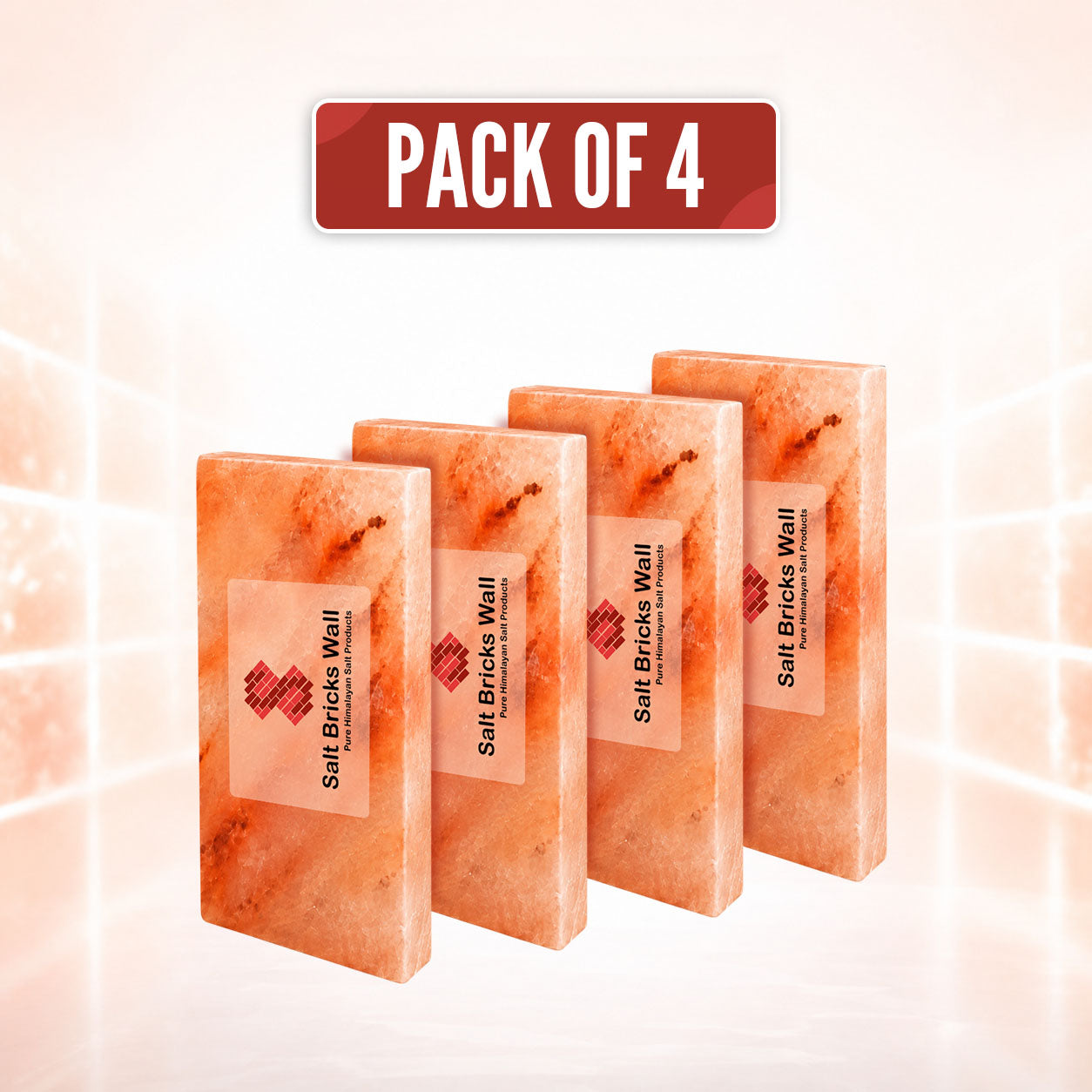 Himalayan Pink Salt Tiles for spa and sauna salt wall Pack of 4 | Free Shipping