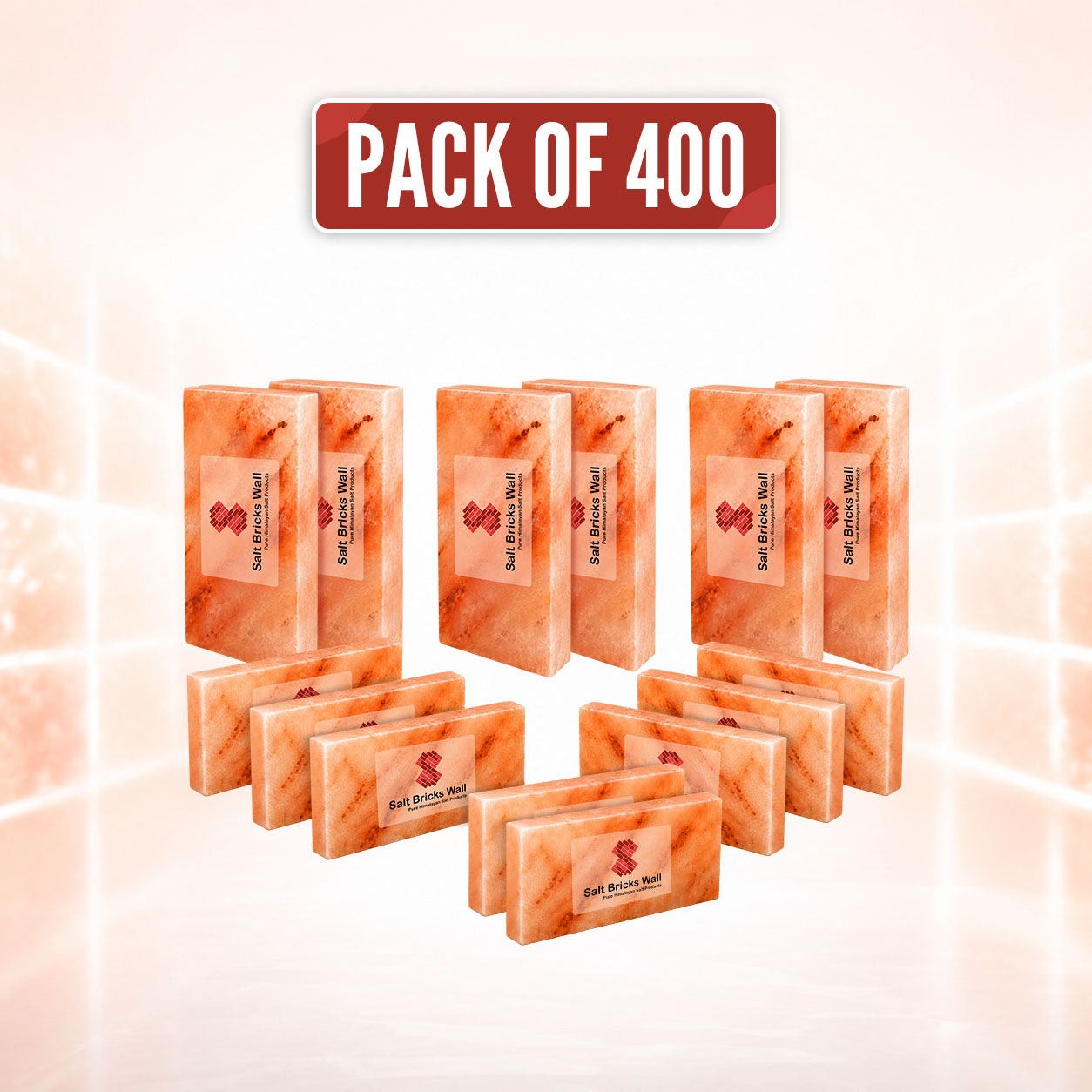 Pink Salt Tiles 8x4x1 – 400 Pack for Salt Wall & Wellness