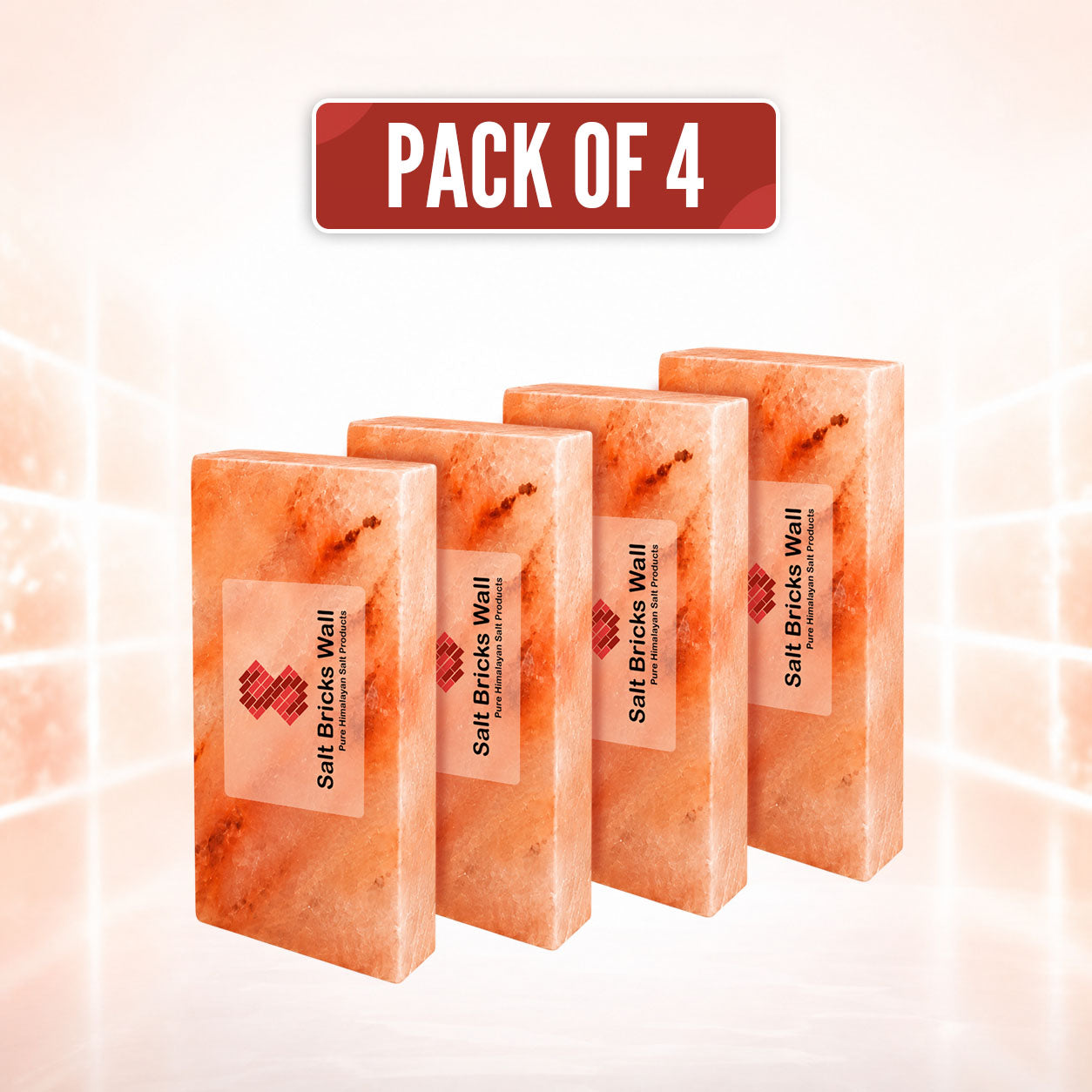 Pack of 4 – Himalayan Pink Salt Tiles (8x4x1)