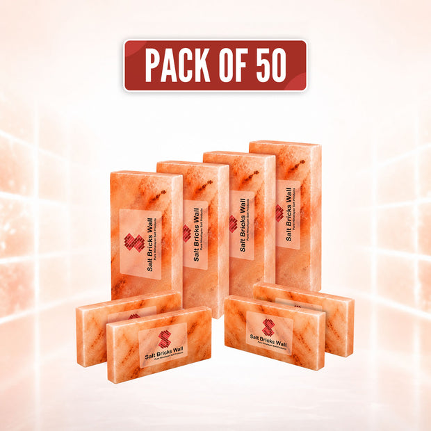 Pink Salt Tiles for Spa (8x4x1) Pack of 50 Salt Bricks