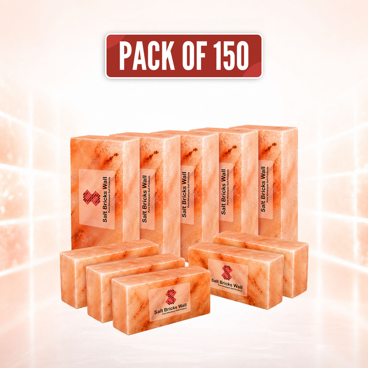 Build large-scale salt walls and wellness spaces with 150 premium Himalayan salt bricks.