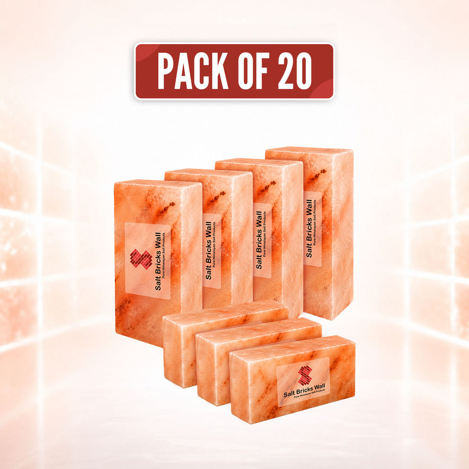 8x4x2 Himalayan Pink Salt Bricks – 20 Piece Set | Salt Wall