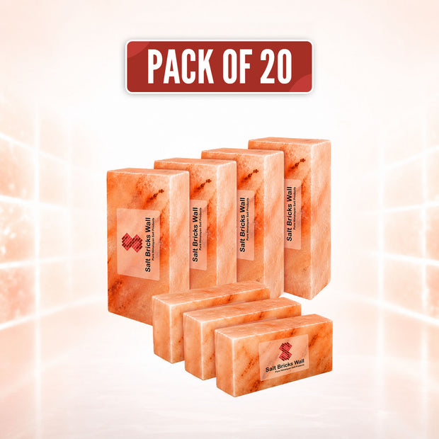 8x4x2 Himalayan Pink Salt Bricks – 20 Piece Set | Salt Wall