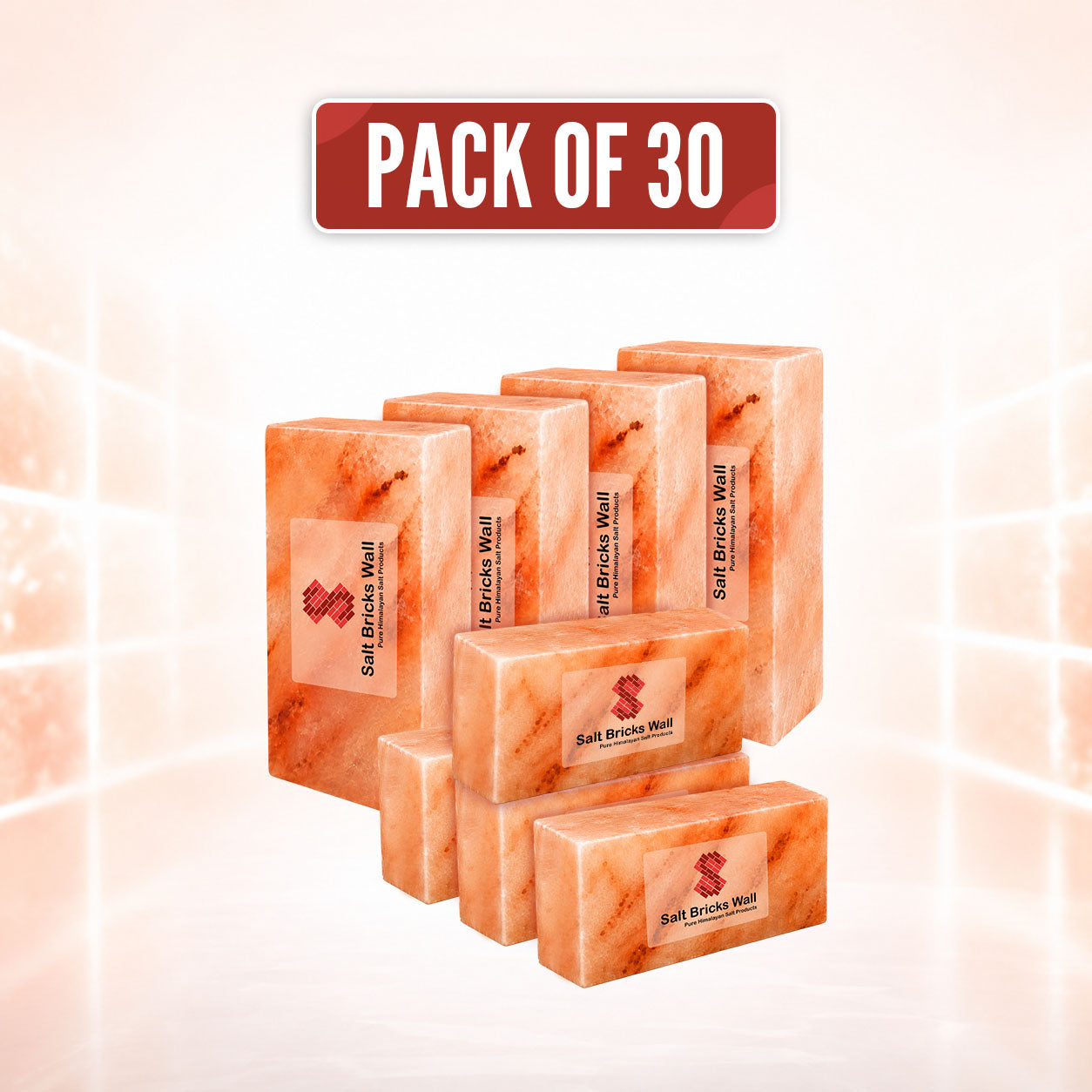 Himalayan pink salt to your next interior, sauna, spa, or wellness project with 30 natural Himalayan salt bricks, each measuring 8