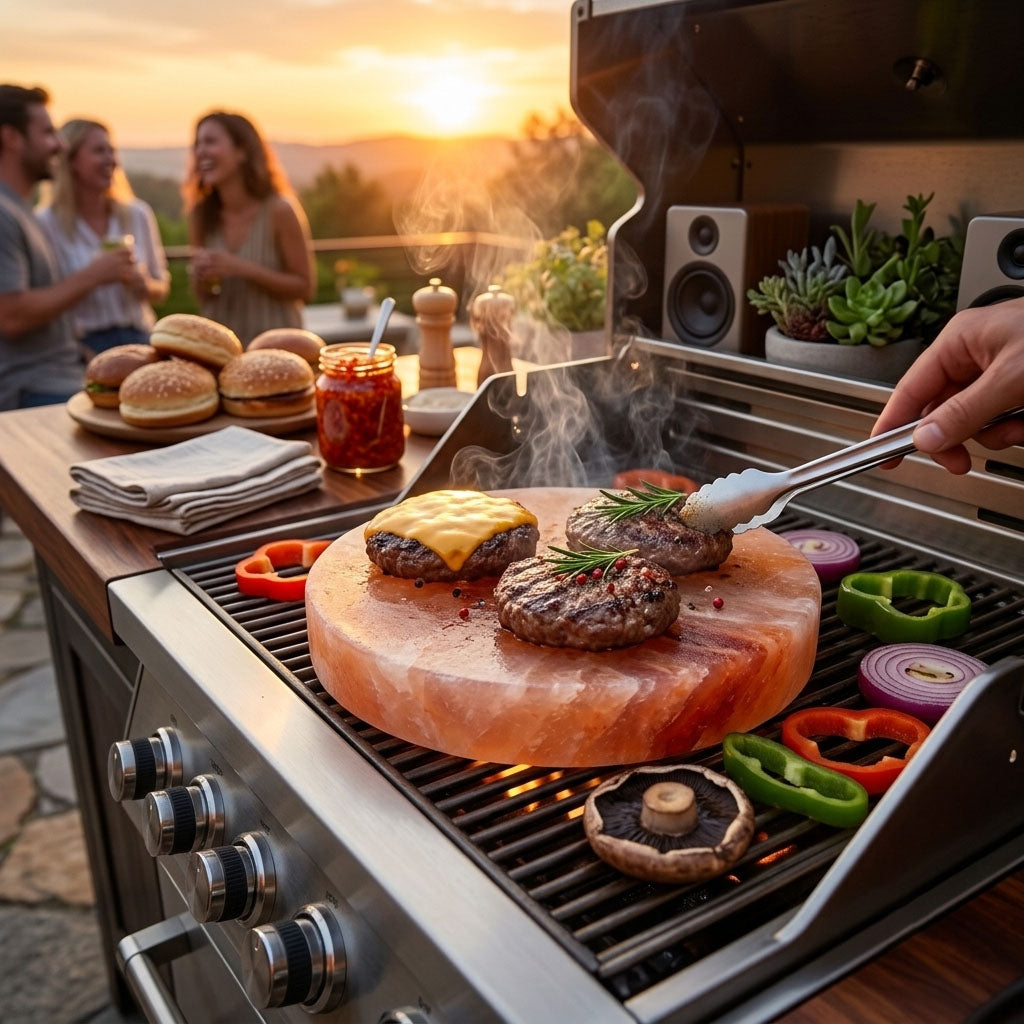 Round Himalayan Pink Salt Cooking Block – Natural Himalayan Salt Grilling Plate