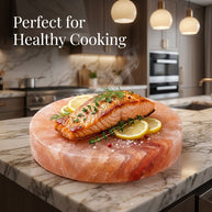 Round Himalayan Pink Salt Cooking Block – Natural Himalayan Salt Grilling Plate