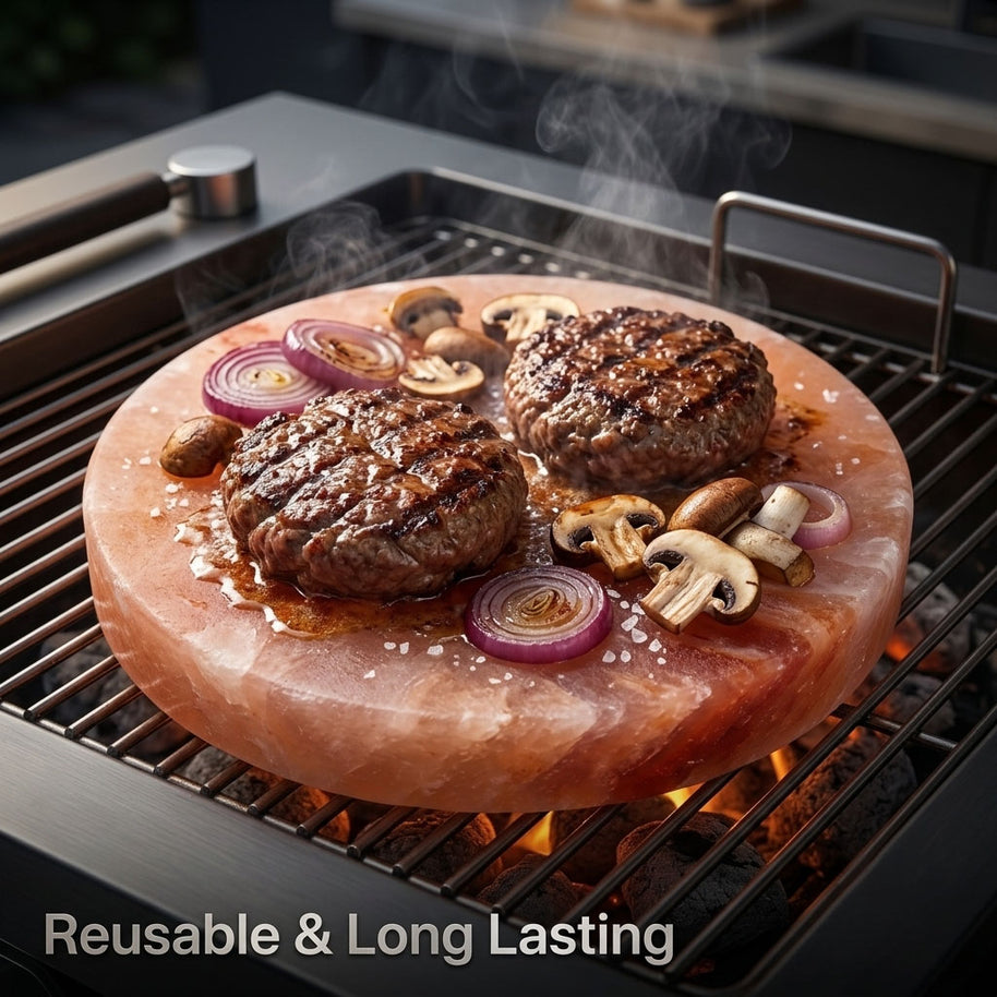 Round Himalayan Pink Salt Cooking Block – Natural Himalayan Salt Grilling Plate