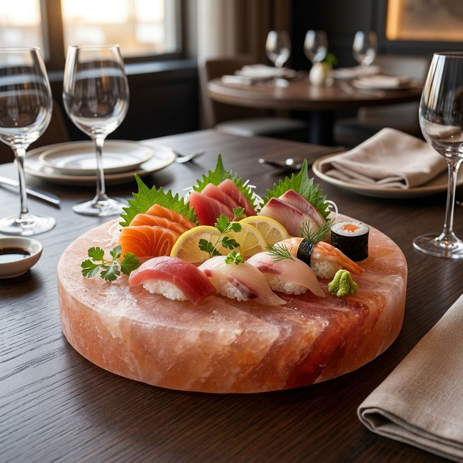 Round Himalayan Pink Salt Cooking Block – Natural Himalayan Salt Grilling Plate