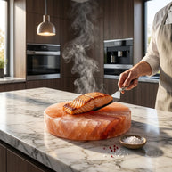 Round Himalayan Pink Salt Cooking Block – Natural Himalayan Salt Grilling Plate