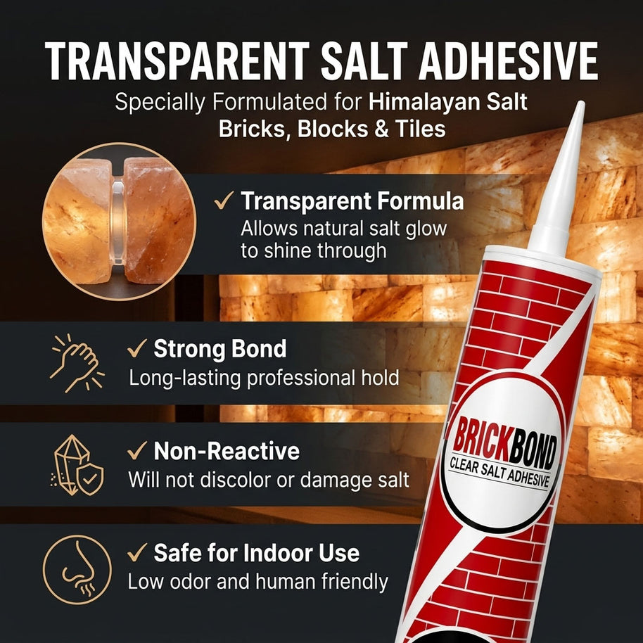BrickBond - Himalayan Salt Adhesive for Joining Bricks, Blocks, Tiles to Build Room, Spa and Therapy Center, Transparent