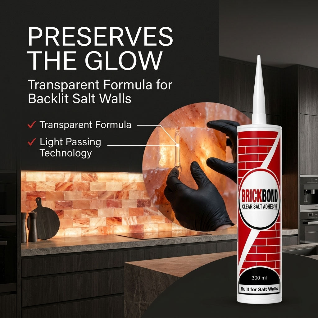 BrickBond - Himalayan Salt Adhesive for Joining Bricks, Blocks, Tiles to Build Room, Spa and Therapy Center, Transparent