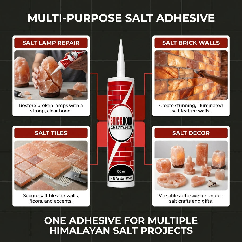 BrickBond - Himalayan Salt Adhesive for Joining Bricks, Blocks, Tiles to Build Room, Spa and Therapy Center, Transparent