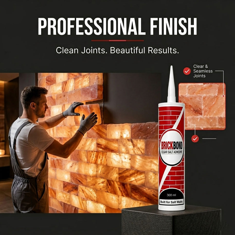 BrickBond - Himalayan Salt Adhesive for Joining Bricks, Blocks, Tiles to Build Room, Spa and Therapy Center, Transparent